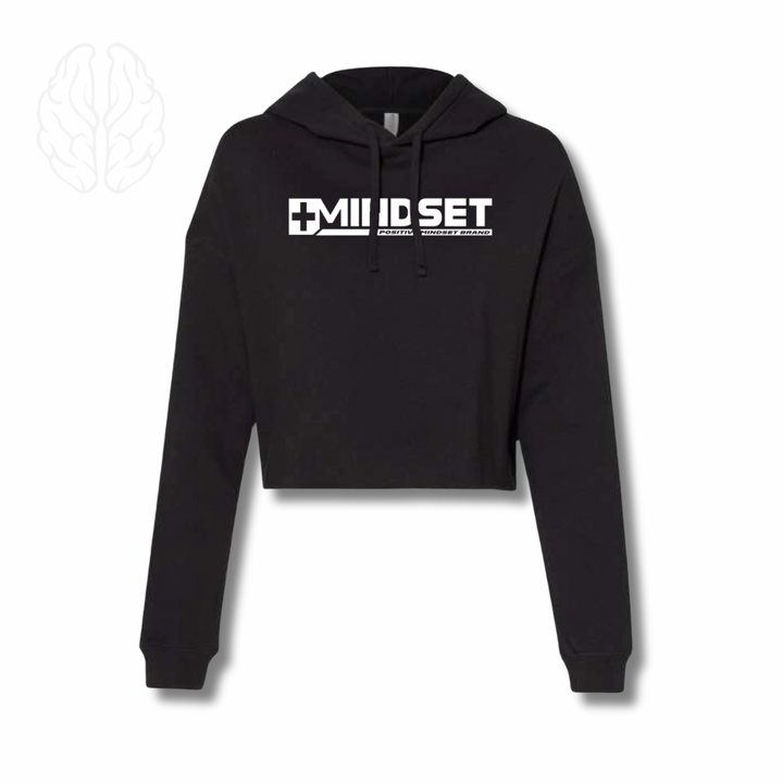 Women's crop top lightweight +Mindset logo hoodie